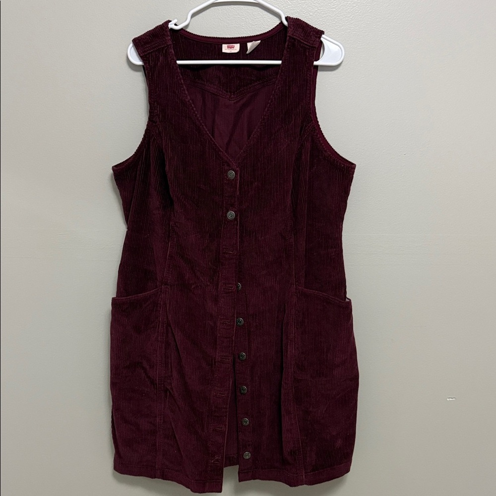 Levi's Deep Red Corduroy Mini Dress